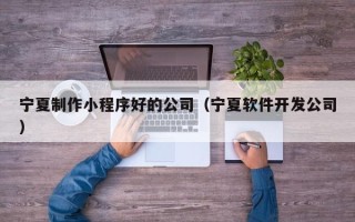 延安宁夏制作小程序好的公司（宁夏软件开发公司）